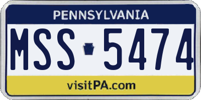 PA license plate MSS5474