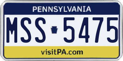 PA license plate MSS5475