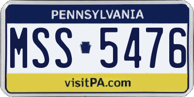 PA license plate MSS5476