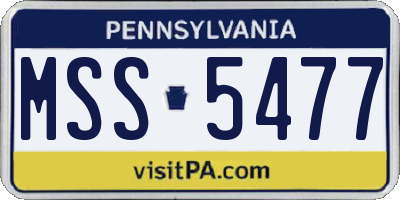 PA license plate MSS5477
