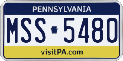 PA license plate MSS5480