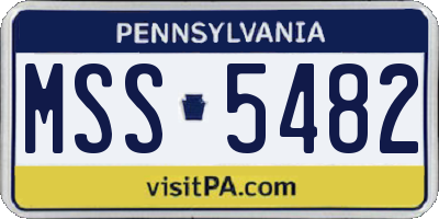 PA license plate MSS5482