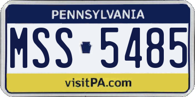 PA license plate MSS5485