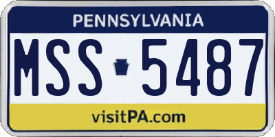 PA license plate MSS5487