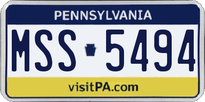 PA license plate MSS5494