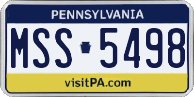 PA license plate MSS5498