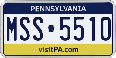 PA license plate MSS5510