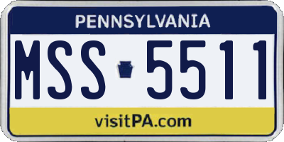 PA license plate MSS5511