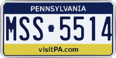 PA license plate MSS5514