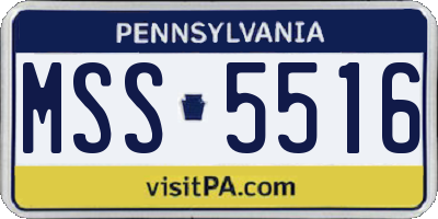 PA license plate MSS5516
