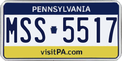 PA license plate MSS5517