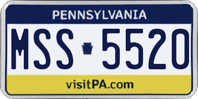PA license plate MSS5520