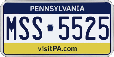 PA license plate MSS5525