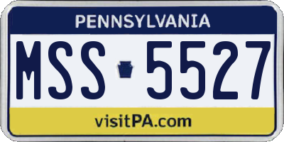 PA license plate MSS5527