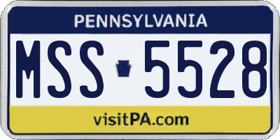 PA license plate MSS5528