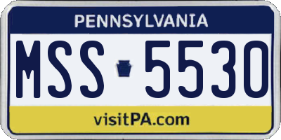 PA license plate MSS5530