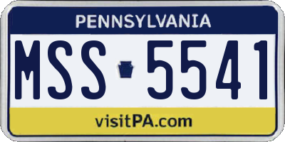 PA license plate MSS5541