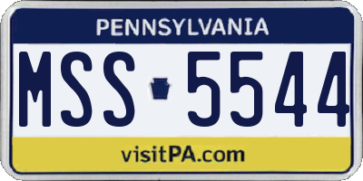 PA license plate MSS5544