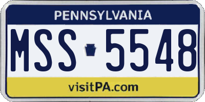 PA license plate MSS5548