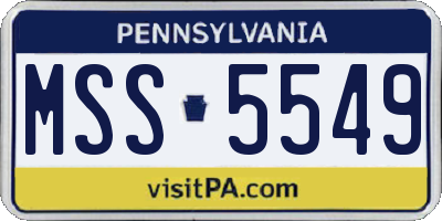 PA license plate MSS5549