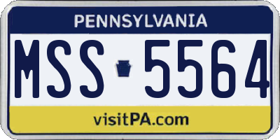 PA license plate MSS5564