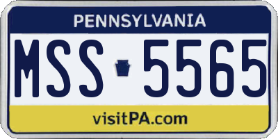 PA license plate MSS5565