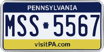PA license plate MSS5567
