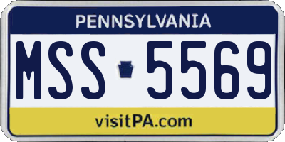 PA license plate MSS5569