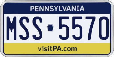 PA license plate MSS5570