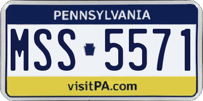 PA license plate MSS5571