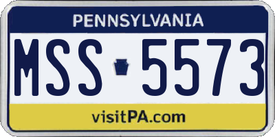 PA license plate MSS5573
