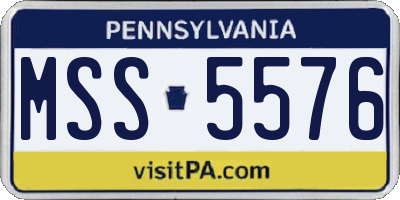 PA license plate MSS5576
