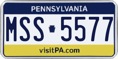 PA license plate MSS5577