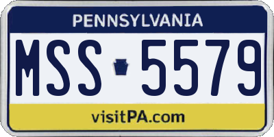 PA license plate MSS5579