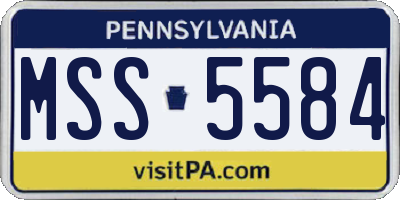 PA license plate MSS5584
