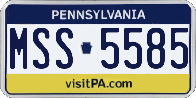 PA license plate MSS5585