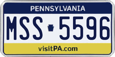 PA license plate MSS5596