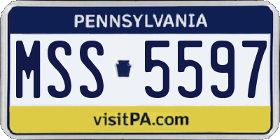 PA license plate MSS5597