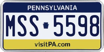 PA license plate MSS5598