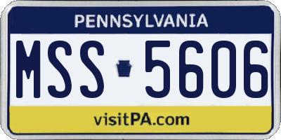 PA license plate MSS5606