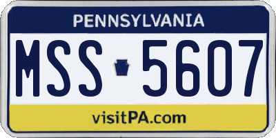 PA license plate MSS5607