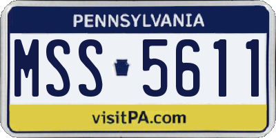 PA license plate MSS5611
