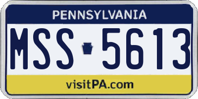 PA license plate MSS5613