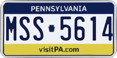 PA license plate MSS5614