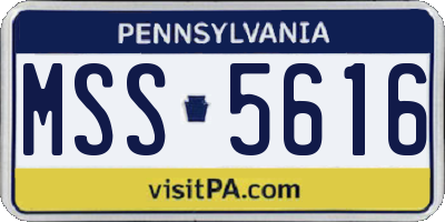 PA license plate MSS5616