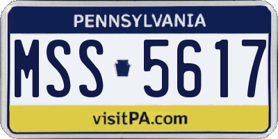 PA license plate MSS5617
