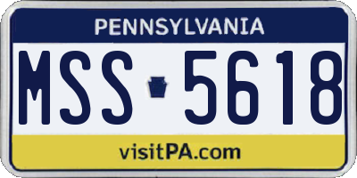 PA license plate MSS5618