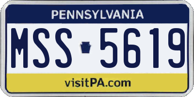 PA license plate MSS5619