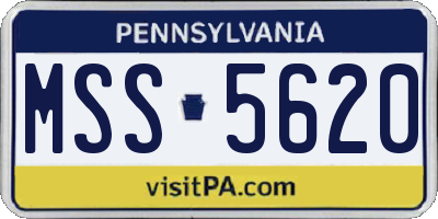 PA license plate MSS5620