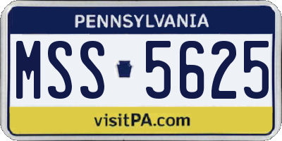 PA license plate MSS5625